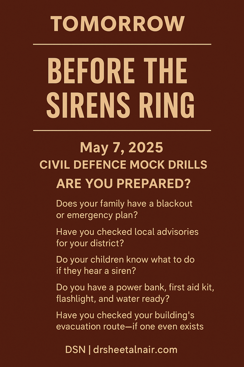 India’s Air Raid Drills on 7th